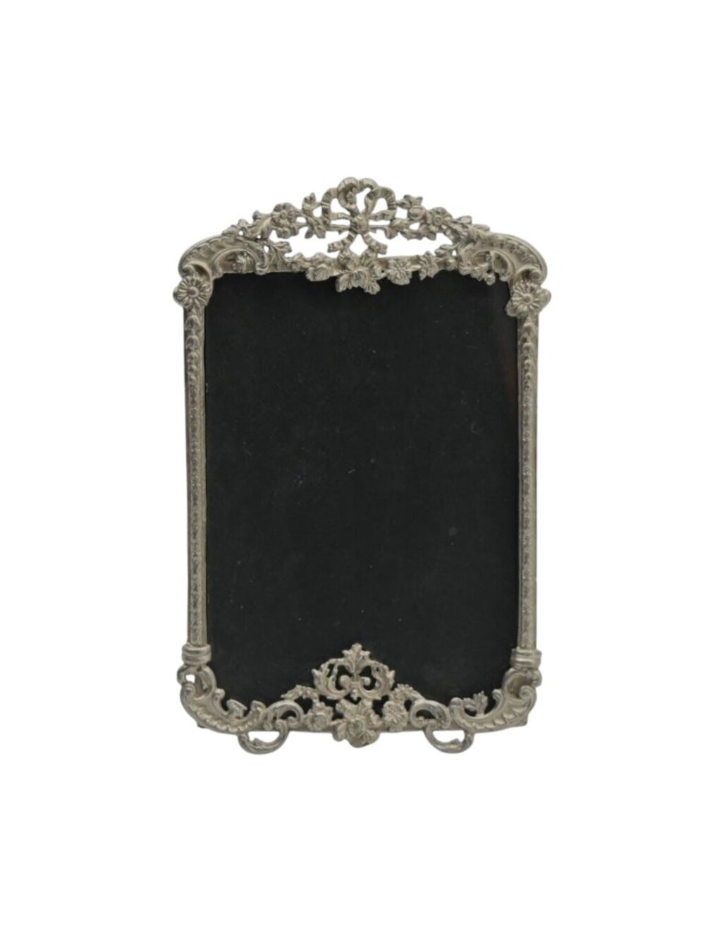 Vintage Silver Ornate 4x6 Photo Frame Baroque Rococo Floral Filigree Picture